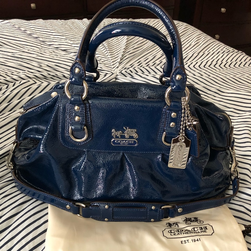 Coach Large Sabrina Satchel (Patent Cobalt)